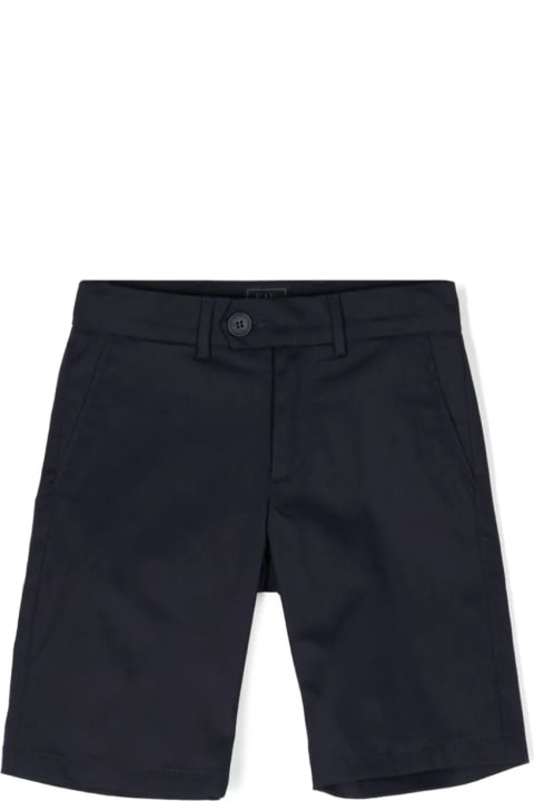 Sale for Boys Fay Navy Blue Cotton Blend Tailored Bermuda Shorts