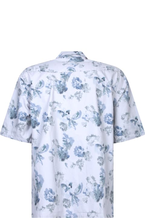 メンズ Officine Généraleのウェア Officine Générale Short Sleeves Light Blue Shirt