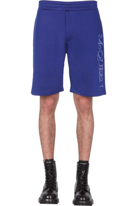 Sale for Men Alexander McQueen Shorts With Embroidered Logo