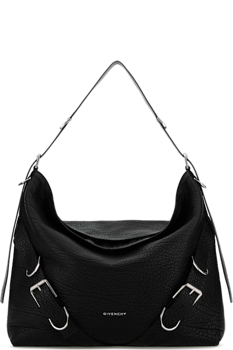 Bags for Kids Givenchy Black Leather Large Voyou Shoulder Bag