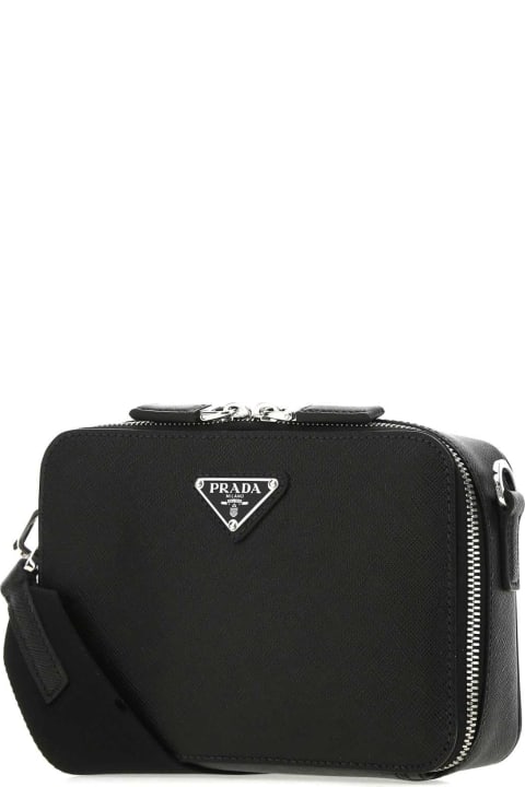 Bags Sale for Men Prada Black Leather Crossbody Bag