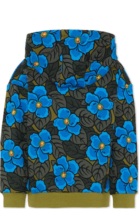 Kenzo Kids for Women Kenzo Kids Green Sweatshirt For Girl With Poppies