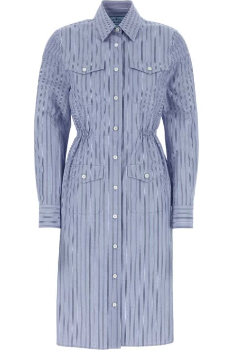 Homeware Prada Embroidered Chambray Shirt Dress