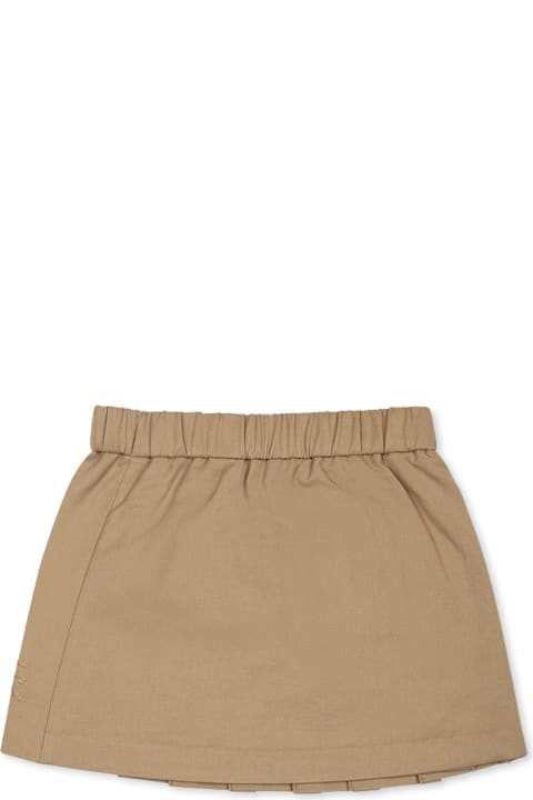 آخر صيحات الموضة من القسم الرجالي Burberry Beige Skirt For Baby Girl With Equestrian Knight Logo