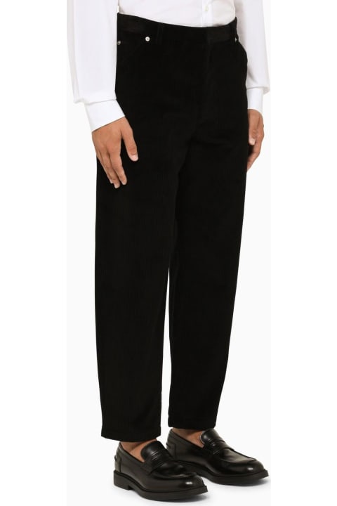 Clothing for Women Prada Black Cropped Cotton Trousers