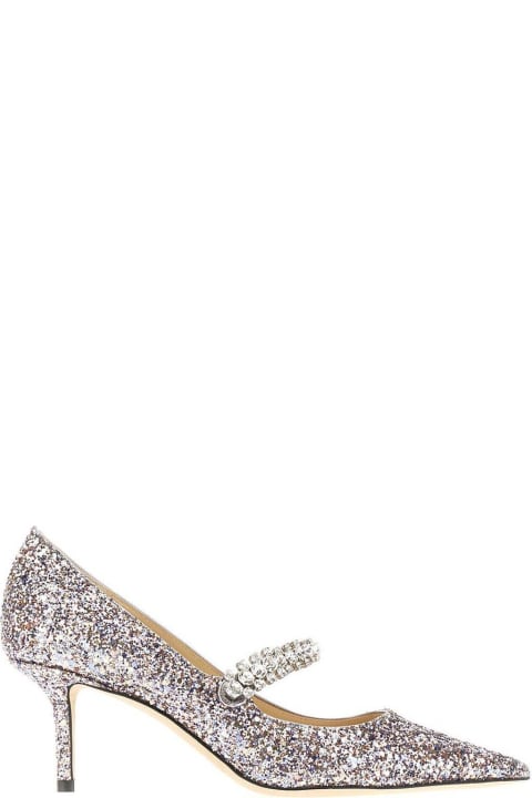 High-Heeled Shoes for Women Jimmy Choo Glittered Pointed Toe Pumps