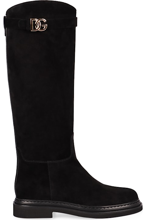 Dolce & Gabbana Boots for Women Dolce & Gabbana Suede Knee High Boots