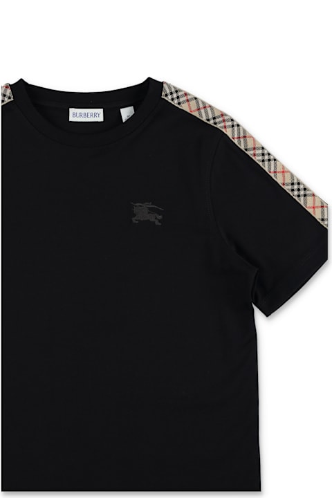 أدوات منزلية Burberry Burberry Cotton T-shirt With Check Trims For Kids
