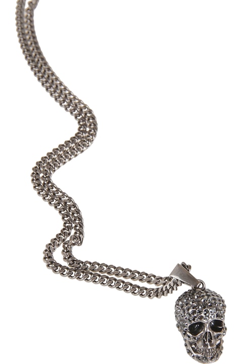 Necklaces for Men Alexander McQueen Pave` Skull Necklace