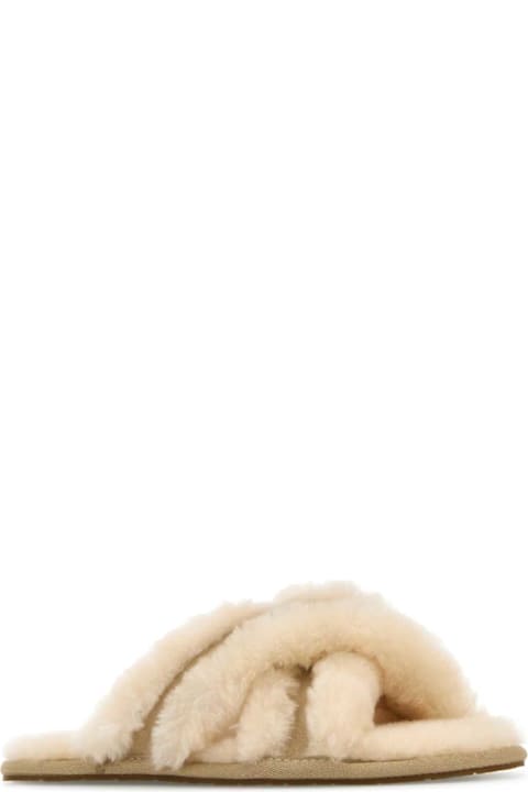 أحذية برقبة لـ السيدات UGG Ivory Shearling Scuffita Slippers