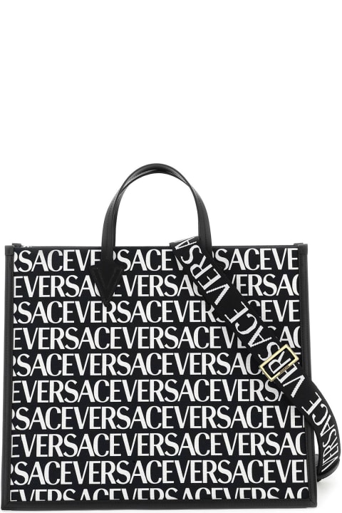 Versace Men Versace Tote Bag With All-over Logo