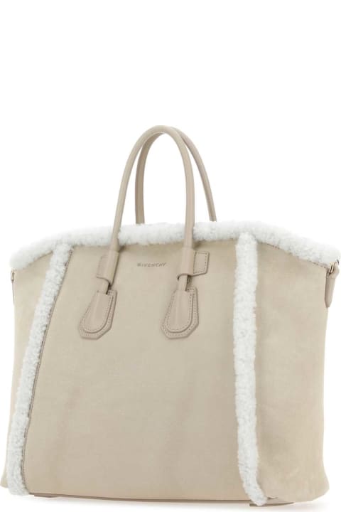 Bags Sale for Women Givenchy Sand Suede Small Antigona Sport Handbag