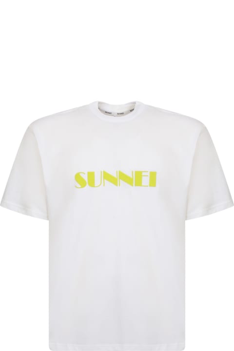 Sunnei Topwear for Men Sunnei Beige Sprayed Logo T-shirt
