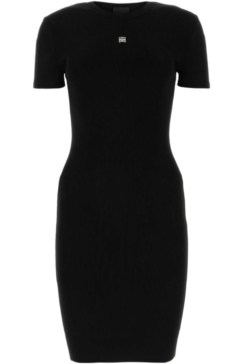 ウィメンズ新着アイテム Givenchy Black Stretch Viscose Blend Mini Dress