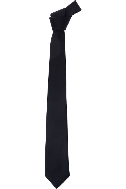 メンズ ネクタイ Tagliatore Black Classic-style Tie In Polyester Man