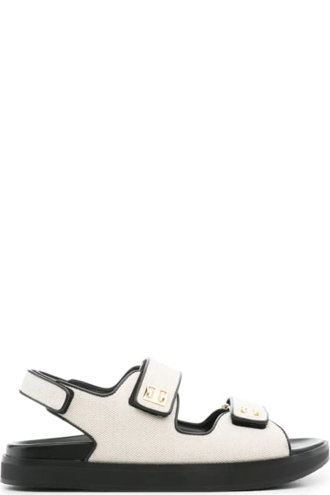Sandals for Women Givenchy White Sandals With 4g Logo Plaque
