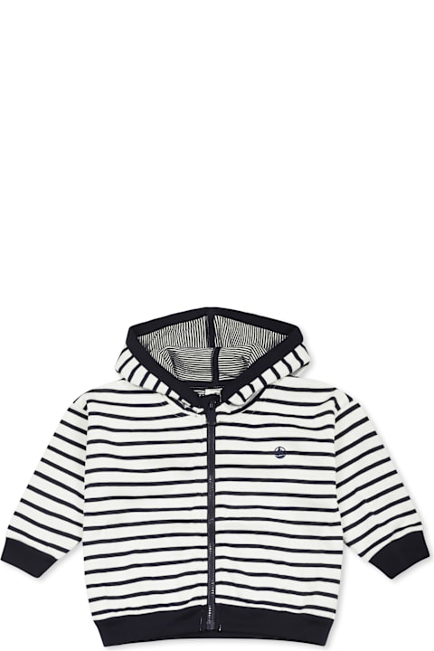 Petit Bateau Sweaters & Sweatshirts for Baby Girls Petit Bateau White Sweatshirt For Babykids With Logo