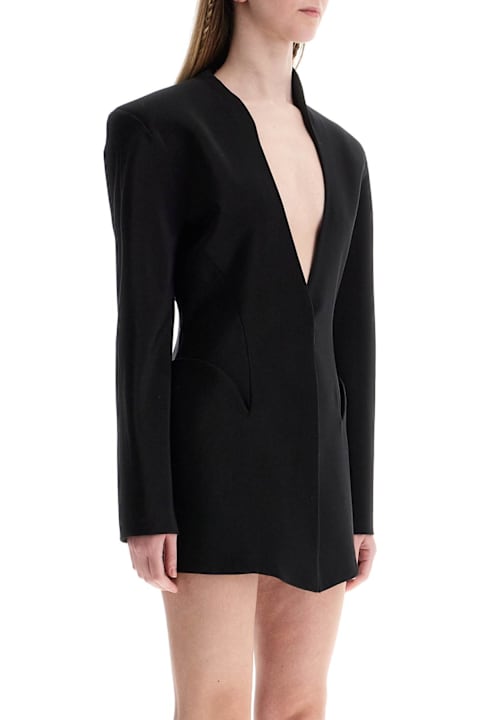 Mugler Coats & Jackets for Women Mugler Short Black V-neck Jacket With Contemporary Design