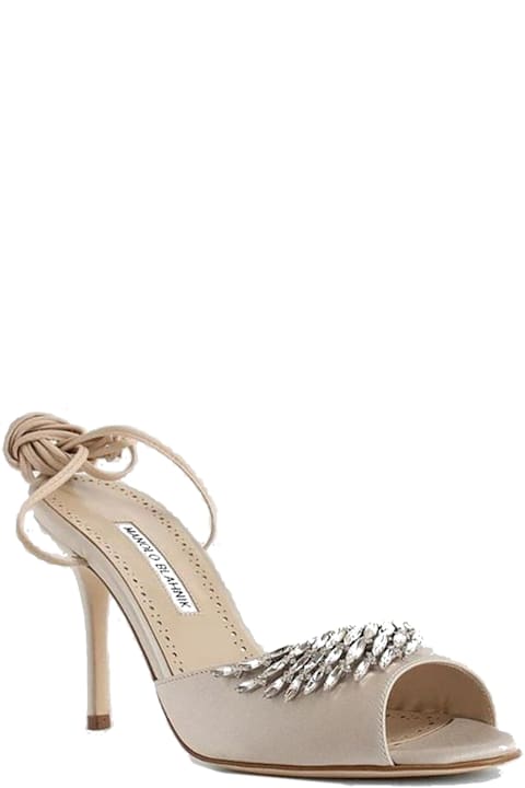 Manolo Blahnik for Men Manolo Blahnik Plumena 090 Satin Sandals