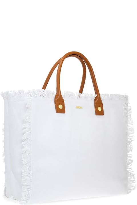 White Cotton Cap Ferrat Shopper Bag