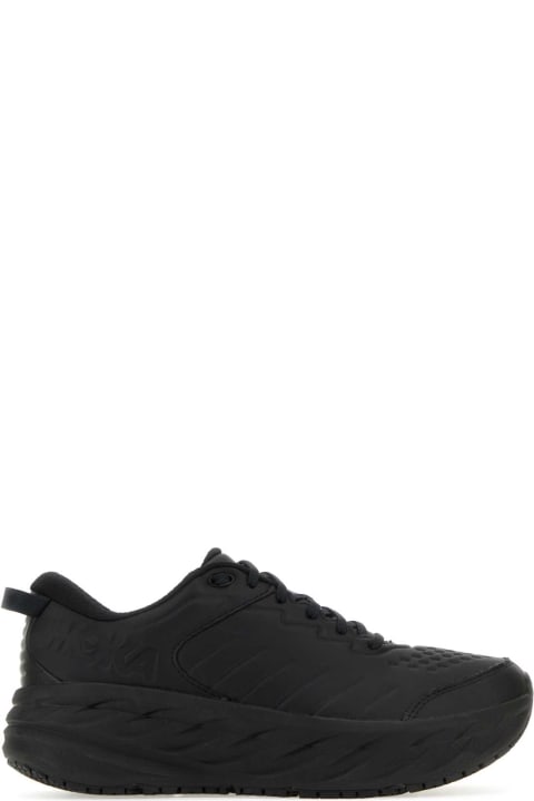 Hoka Shoes for Men Hoka Black Fabric Bondi 7 Sneakers