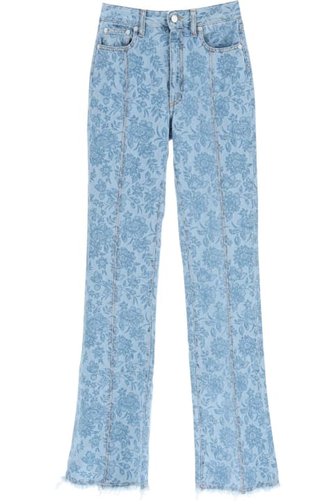 ウィメンズ新着アイテム Alessandra Rich Flower Print Flared Jeans