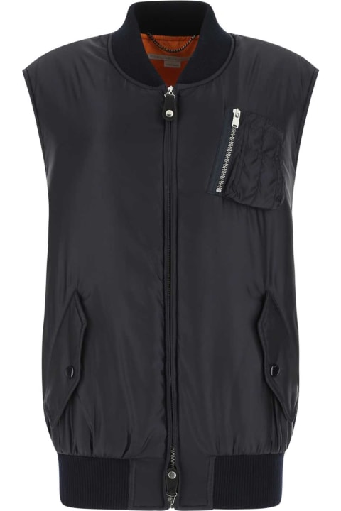 Stella McCartney Coats & Jackets for Women Stella McCartney Navy Blue Nylon Padded Sleeveless Jacket