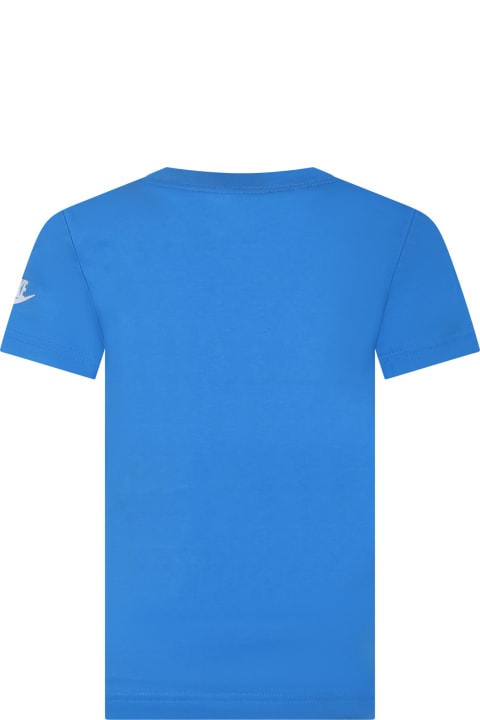 ボーイズ NikeのTシャツ＆ポロシャツ Nike Light Blue T-shirt For Boy With Logo