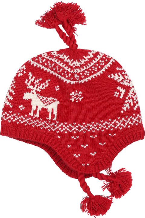 Ralph Lauren Accessories & Gifts for Baby Boys Ralph Lauren Red Hat For Baby Girl With Jacquard Pattern