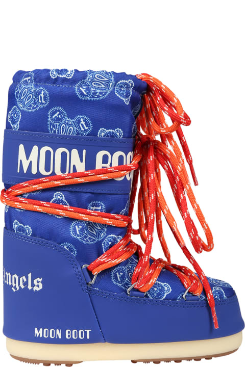 Palm Angels for Kids Palm Angels Blue Moon Boot For Boy With Bear And Logo
