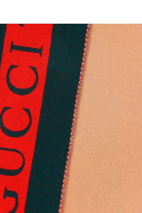 Scarves for Men Gucci Web Jacquard Fringed Edge Scarf