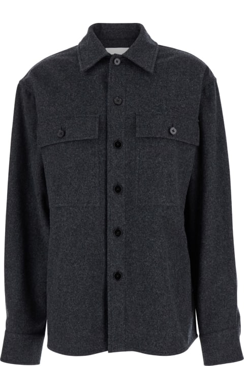 Homeware Jil Sander Grey Shirt With Buttons In Wool Woman