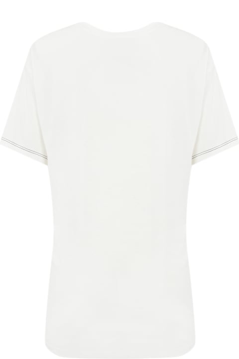 Homeware Elisabetta Franchi Jersey T-shirt With Print And Satin Bands