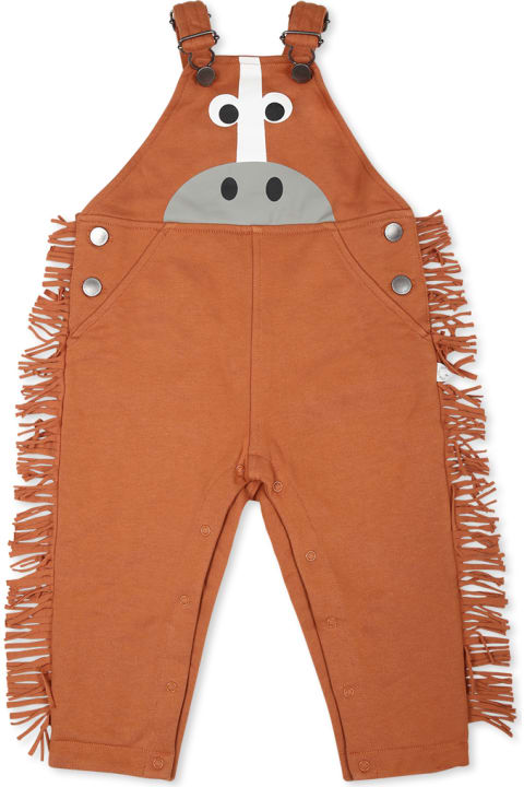 Homeware Stella McCartney Kids Brown Dungarees For Newborns With Crotch And Fringes