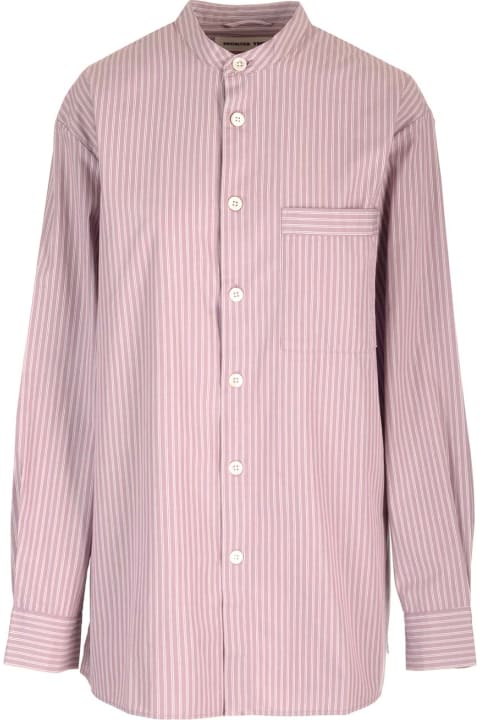 メンズ Birkenstockのシャツ Birkenstock 'mauve Stripes' Lounge Wear Shirt