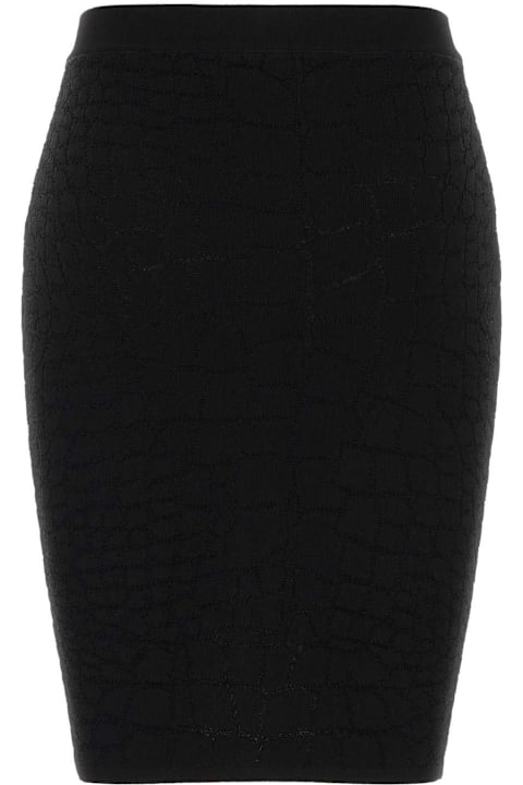 Homeware Balmain Black Stretch Viscose Blend Skirt