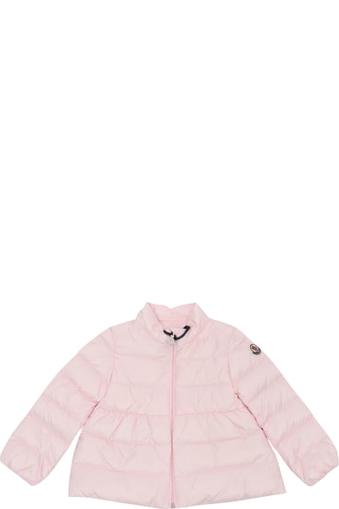Topwear for Baby Girls Moncler Joelle Pink Down Jacket