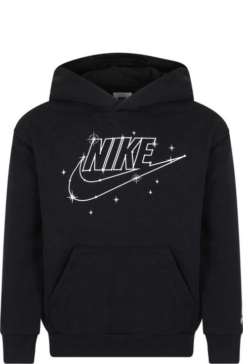 ボーイズ Nikeのニットウェア＆スウェットシャツ Nike Black Sweatshirt For Kids With Logo