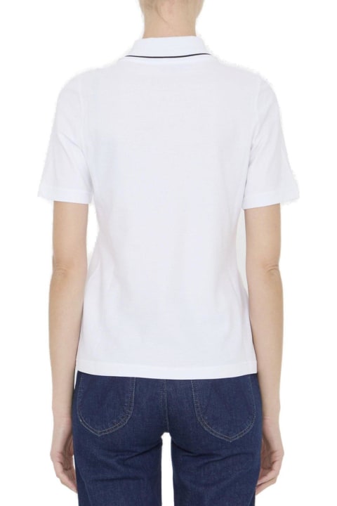 Moncler Womenのセール Moncler White Polo Shirt With Iconic Felt