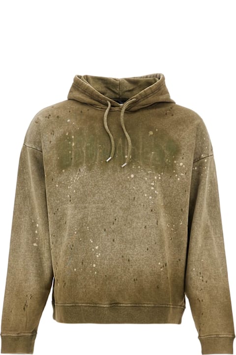 Dsquared2 for Men Dsquared2 Olive Green Cotton Hoodie With Original Print