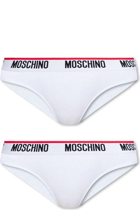 ウィメンズ Moschinoのランジェリー＆パジャマ Moschino Logo-waistband 2-pack Briefs
