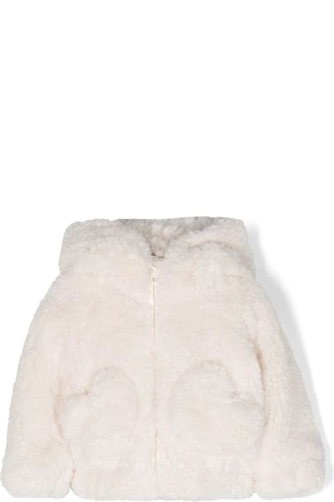 Topwear for Baby Girls Monnalisa White Viscose Coat