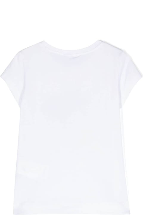 T-Shirts & Polo Shirts for Girls Monnalisa White T-shirt With Fish Print In Stretch Cotton Girl