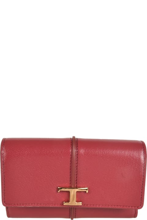 Tod's Wallets for Women Tod's Logo Long Tri-fold Wallet