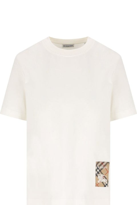 Homeware Burberry Checked Patch Crewneck T-shirt