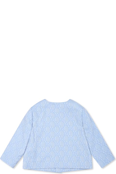 Gucci for Baby Boys Gucci Light Blue Jacket For Baby Boy With Gg