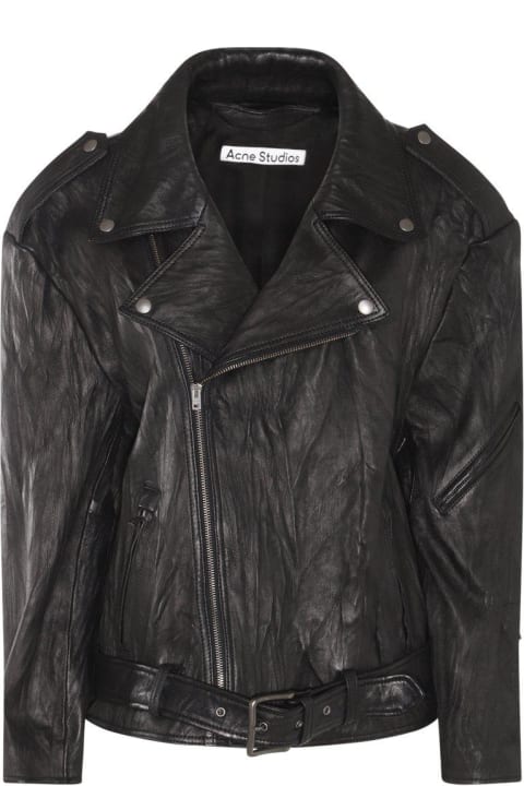 Fashion for Women Acne Studios Double-breasted Zip Leather Jacket