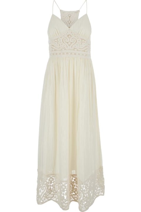 TwinSet for Women TwinSet White Long Dress With Embroidered Motifs In Cotton Blend Woman