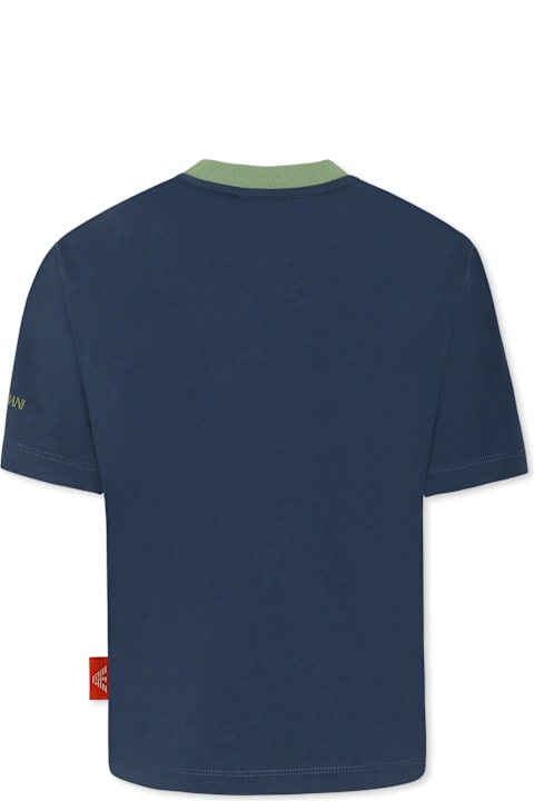 Emporio Armani T-Shirts & Polo Shirts for Women Emporio Armani Blue T-shirt For Boy With Manga Bear