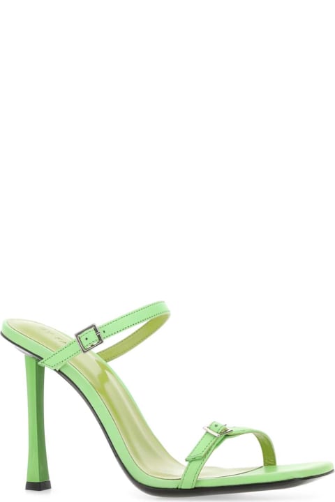 BY FAR Sandals for Women BY FAR Light Green Leather Flick Mules
